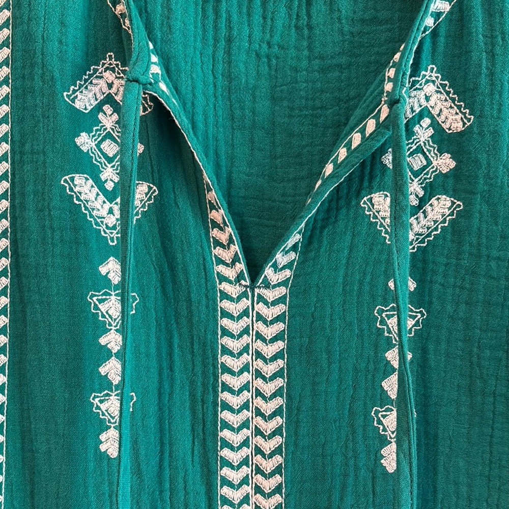Soft Surroundings Teal and White Midi Dress - Picture 3 of 13